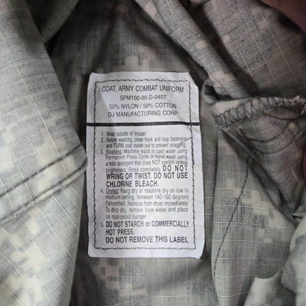 US Army Men Jacket Large‎ Digital Camo Utility Pocket Ripstop ACU Coat